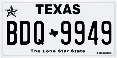 TX license plate BDQ9949