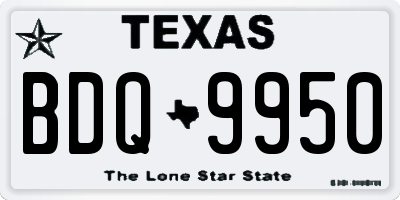 TX license plate BDQ9950