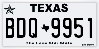 TX license plate BDQ9951