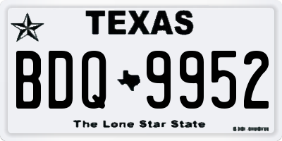 TX license plate BDQ9952