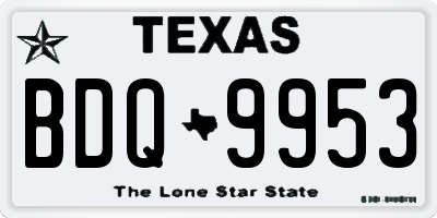 TX license plate BDQ9953
