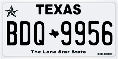 TX license plate BDQ9956