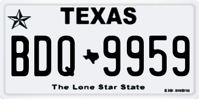 TX license plate BDQ9959