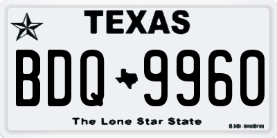 TX license plate BDQ9960