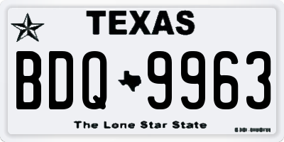 TX license plate BDQ9963
