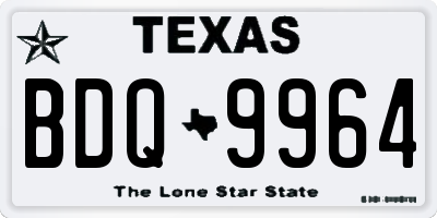 TX license plate BDQ9964