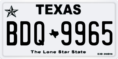 TX license plate BDQ9965