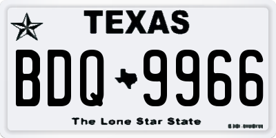 TX license plate BDQ9966
