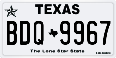 TX license plate BDQ9967
