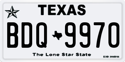 TX license plate BDQ9970