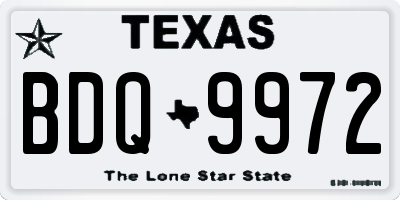 TX license plate BDQ9972
