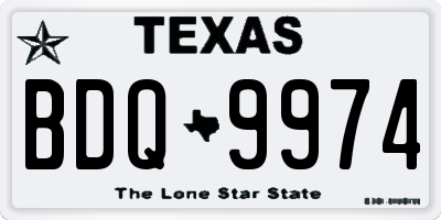 TX license plate BDQ9974