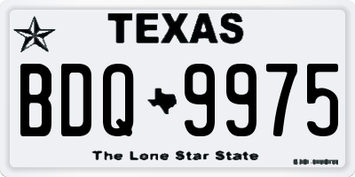 TX license plate BDQ9975