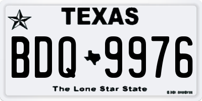 TX license plate BDQ9976