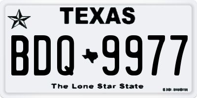 TX license plate BDQ9977