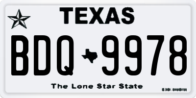 TX license plate BDQ9978