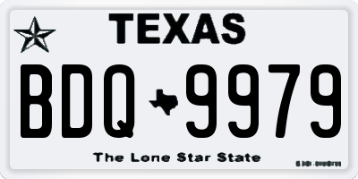 TX license plate BDQ9979