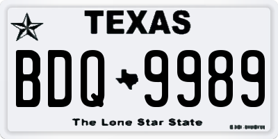TX license plate BDQ9989