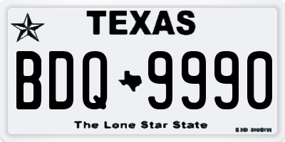 TX license plate BDQ9990