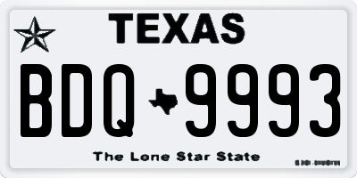 TX license plate BDQ9993