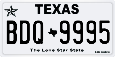 TX license plate BDQ9995