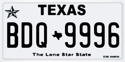 TX license plate BDQ9996