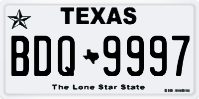 TX license plate BDQ9997
