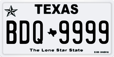 TX license plate BDQ9999