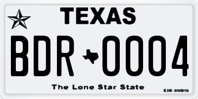 TX license plate BDR0004