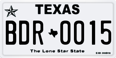 TX license plate BDR0015