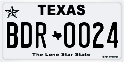 TX license plate BDR0024