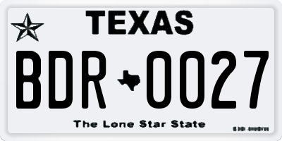 TX license plate BDR0027