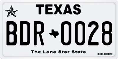 TX license plate BDR0028