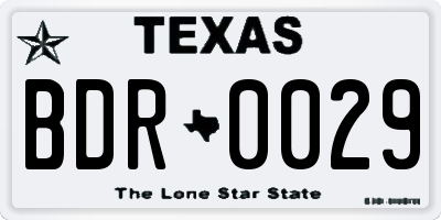 TX license plate BDR0029