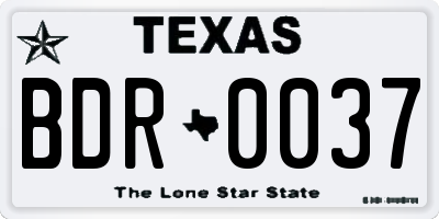 TX license plate BDR0037