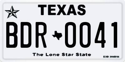 TX license plate BDR0041