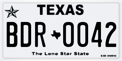TX license plate BDR0042