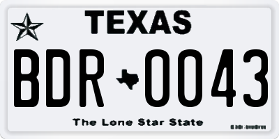 TX license plate BDR0043