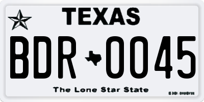TX license plate BDR0045