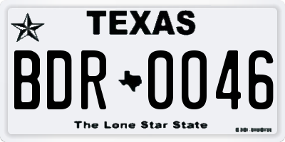 TX license plate BDR0046