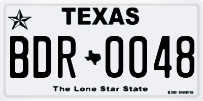 TX license plate BDR0048