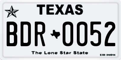 TX license plate BDR0052
