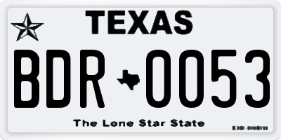 TX license plate BDR0053