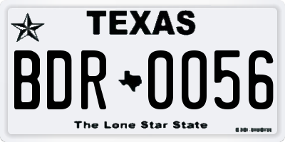 TX license plate BDR0056
