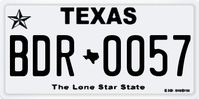 TX license plate BDR0057