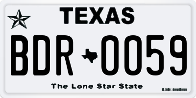 TX license plate BDR0059