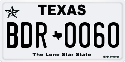 TX license plate BDR0060