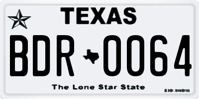 TX license plate BDR0064