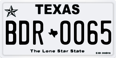 TX license plate BDR0065
