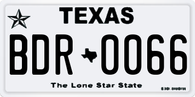 TX license plate BDR0066